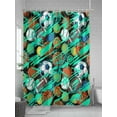 thumbnail image 5 of Football Rugby Shower Curtain, Abstract Sports Pattern Bathroom Decor Curtains Set with Hooks, Waterproof Fabric Home Accessories， 72X 96 Inch Extra Long, 5 of 6
