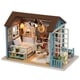 thumbnail image 1 of Kit de muebles en miniatura de cabaña de madera DIY, casa de juguete con LED Li, 1 of 5