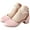 Pink, variant on Girls Heels Dress Shoes Kids Closed Toe Wedding Party School Pumps Pearl Ankle Strap Chunky Heel Sandals White Size 1