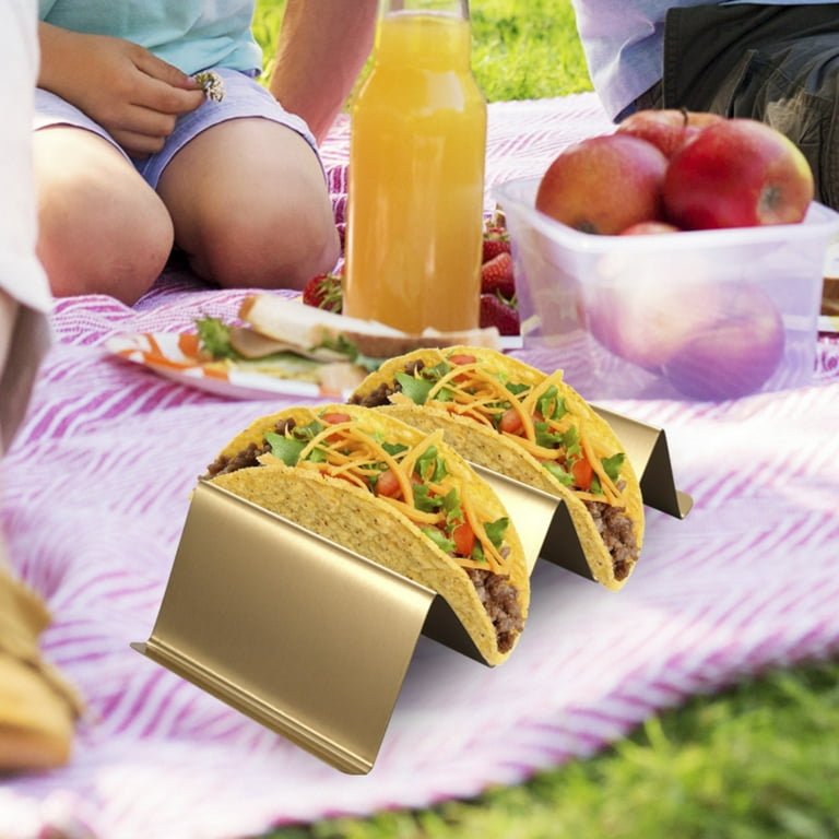 Taco Holder Plates Taco Accessories Taco Shell Mold For Frying Taco Bar  Serving Dishes Stainless Steel Tray With Sauce Bowl