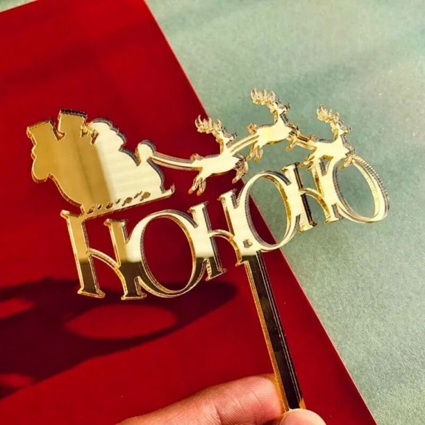 Adorno de Feliz Navidad para pastel de cumpleaños, decoración de árbol de Navidad de oro rojo, alce acrílico, regalos de Navidad para niños, 2024