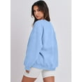 thumbnail image 3 of Womens Oversized Sweatshirt Crewneck Loose fit Long Sleeve Fleece Pullover 2023 Fall Casual Clothes Hoodie Top, 3 of 13