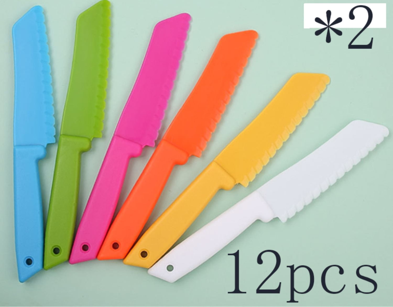 AILUROPODA Nylon Knife | 2 PCS Nylon Knife for Nonstick Pans | Nylon Knife  Set for Cutting Fruits, Veggies and Bread Black