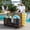 Red-brown, variant on Large Grey Outdoor Wicker Rattan Pool Float Storage Caddy with Wheels – Waterproof PE Organizer Bin for Patio, Deck & Poolside – 1 Open Compartment – Single Armrest