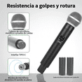 thumbnail image 3 of Microfono Inalambricos De Uhf Sintonizable Polivalente Karaoke Y Pc Microfono 2 Piezas Negro, 3 of 5