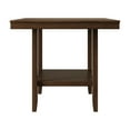 thumbnail image 4 of Home Design Dothan Counter Height Dining Table with Storage Shelf, Compact Square Design for Small Spaces, Brown Finish, Easy Assembly, 4 of 6