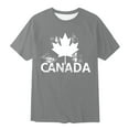 thumbnail image 4 of Girls T Shirts Canada Day Theme Maple Leaf Print Children Boys and Girls Casual Trendy Short Sleeved T Shirt Summer Tops Dark Gray 6 Years-7 Years, 4 of 4