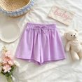 thumbnail image 2 of KPOPLK Toddler Girls Soccer Shorts Toddler Athletic Performance Shorts Dolphin Gym Shorts Size 5-6 Years,Purple, 2 of 8