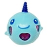 WAY TO CELEBRATE! Valentine's Day Handheld Toy Bead Squeezer Stress Ball in Blue Narwhale Shape with Hearts