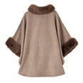 thumbnail image 3 of Women's Fashion Cape Shawl Jacket - Loose Plus Size, Temperament Design, Khaki, 3 of 4