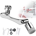 thumbnail image 1 of Robinet de Filtre Splash, Aérateur de Robinet, Filtre de Robinet, 1080° Raccord de Robinet Rotatif, Aérateur de Robinet avec 2 Modes de Pulvérisation, Robinets avec Filetage M20/M22/M24, 1 of 5