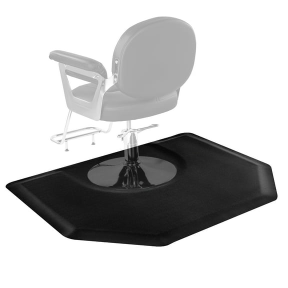 VEVOR Salon Mat for Hair Stylist, 4 x 5 FT Hexagon Salon Chair Mat Anti Fatigue, 1/2-inch Thickened Barber Shop Floor Mat with Round Cut Out, Easy-to-Clean PVC Surface & Anti-Trip Beveled Edges