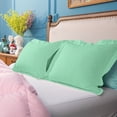 thumbnail image 4 of Ntbay 2 Pack Double Brushed Microfiber Queen Pillow Shams with 2" Flange, Wrinkle, Fade, Stain Resistant Sham, 20"x30", Mint Green, 4 of 5