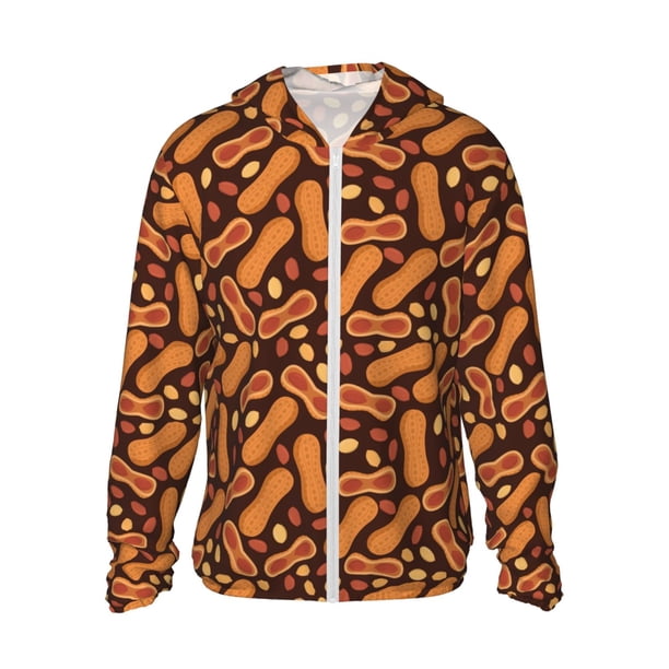 Fotbe Peanuts2 Chaqueta con Protección Solar UPF 50+ para Hombre y Mujer, Camisa con Capucha y Bolsillos-Small