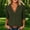 Green, variant on Women's Hidden Snap V Neck Cardigan 3/4 Sleeve Shirts Dual Patch Pocket Solid Color Stretch Knit Layering Blouse Tops S-XXL