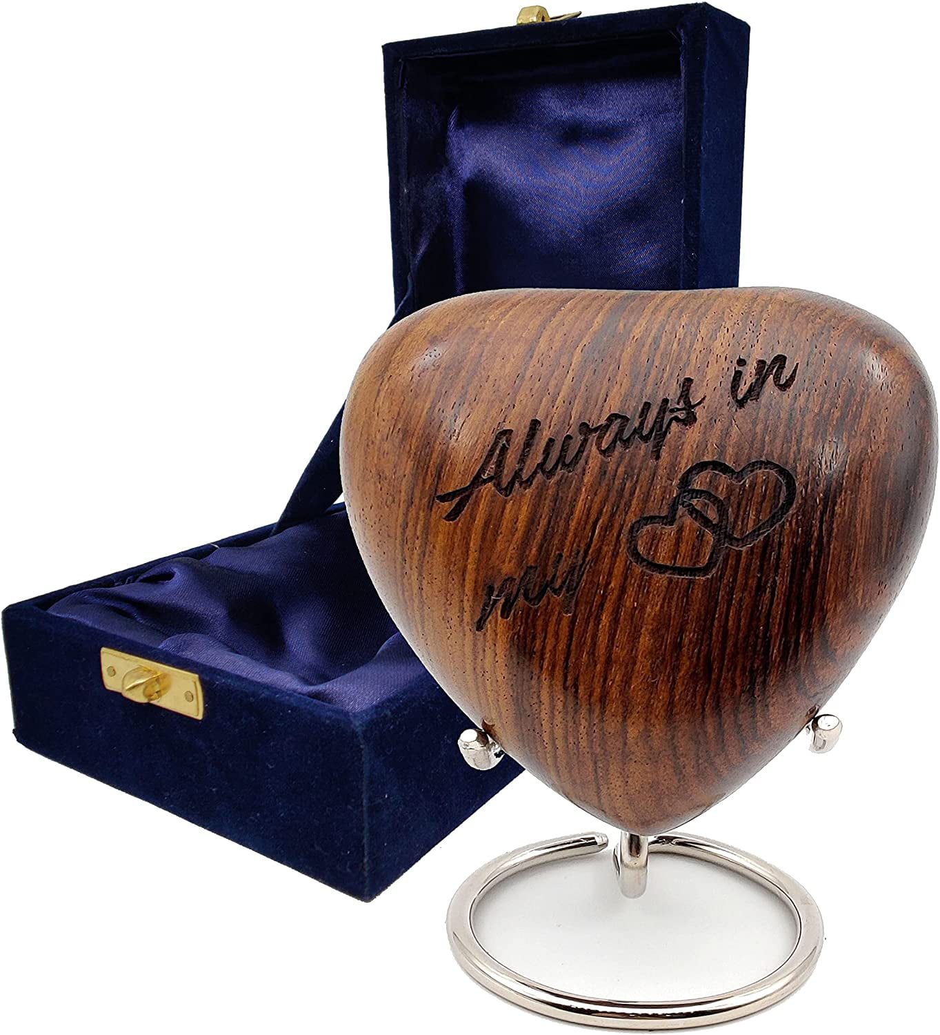 Mini Cremation Urn For Ashes Funeral Memorial Small Red Heart Keepsake & box 