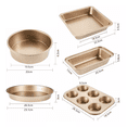 thumbnail image 2 of Juego Para Hornear De Antiadherente Para Cocina 5 Piezas Dorado Malubero Set de Moldes para Hornear, 2 of 4