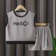 thumbnail image 1 of Children's Summer Little Waffle Shorts Set, Short Sleeve Clothes for Big Boys Casual Outerwear for Boys and Girls, Two Piece Set qym unisex, 1 of 2