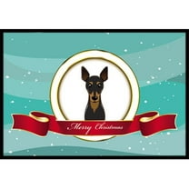 Carolines Treasures BB1550MAT Min Pin Merry Christmas Indoor & Outdoor Mat- 18 x 27 in.