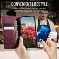 thumbnail image 4 of Funda tipo cartera para iPhone 16e/iPhone SE 4/iPhone SE 2025, de piel, con tarjetero, soporte, cierre magnético y protección RFID de TPU a prueba de golpes, 4 of 8