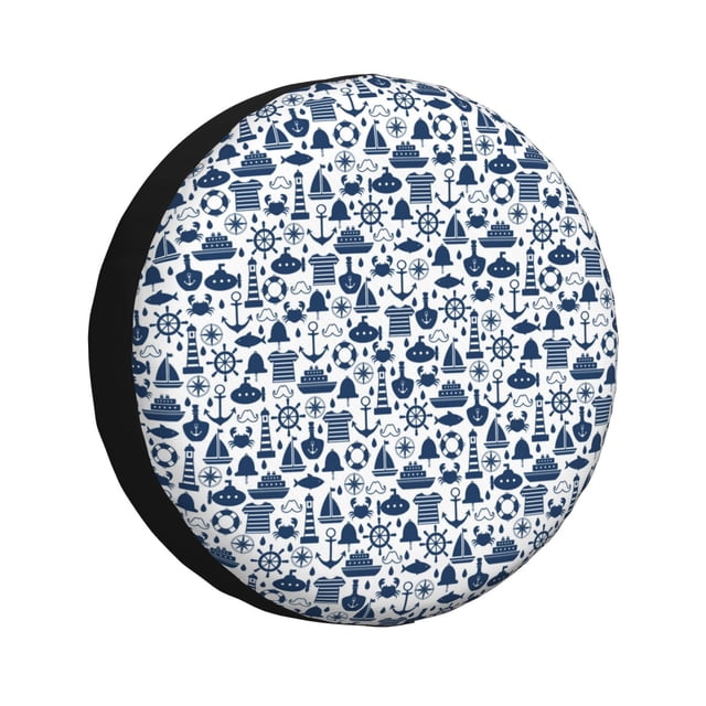 Balery Seaside Primary Color Cubiertas para Neumáticos - Protector Resistente para Neumáticos de Camioneta, SUV, Remolque, Camper y RV-17 inch