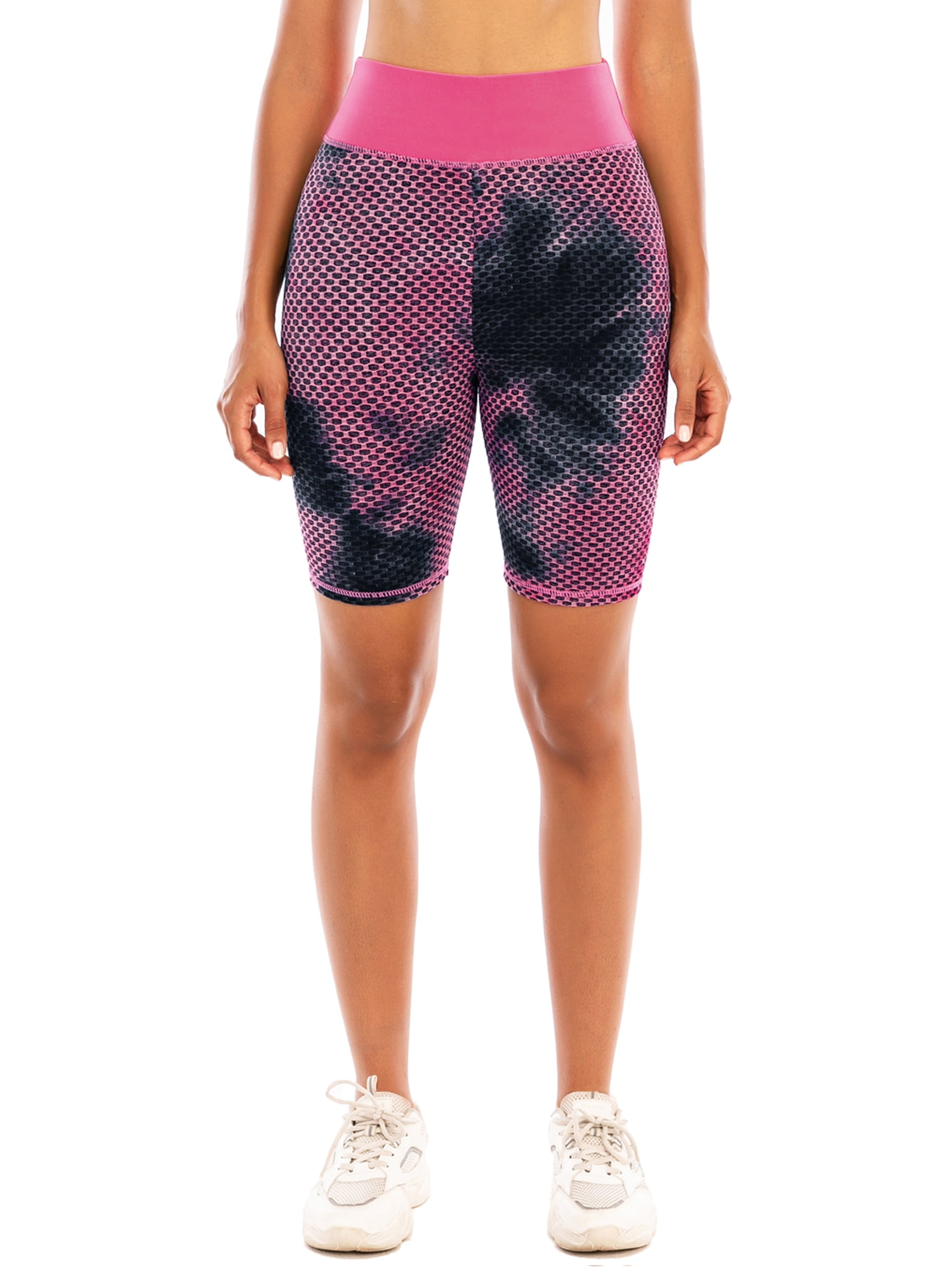 High Waisted Tie Dye Yoga Shorts for Women Butt Lifting Tummy Control