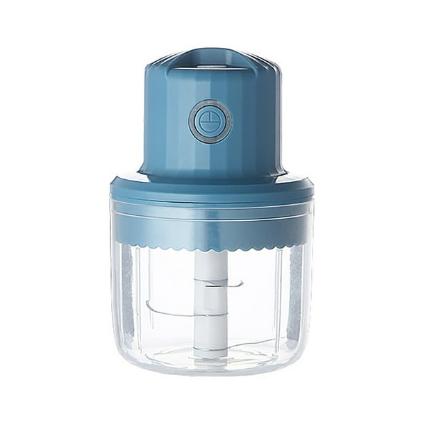 Bearachild Picadora de ajo, picadora de alimentos de plástico sin satén, picadora de ajo eléctrica recargable para el hogar Cocina y Comedor Azul 250ML