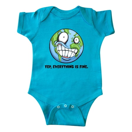 

Inktastic Yep Everything Is Fine with Distressed Planet Earth Gift Baby Boy or Baby Girl Bodysuit