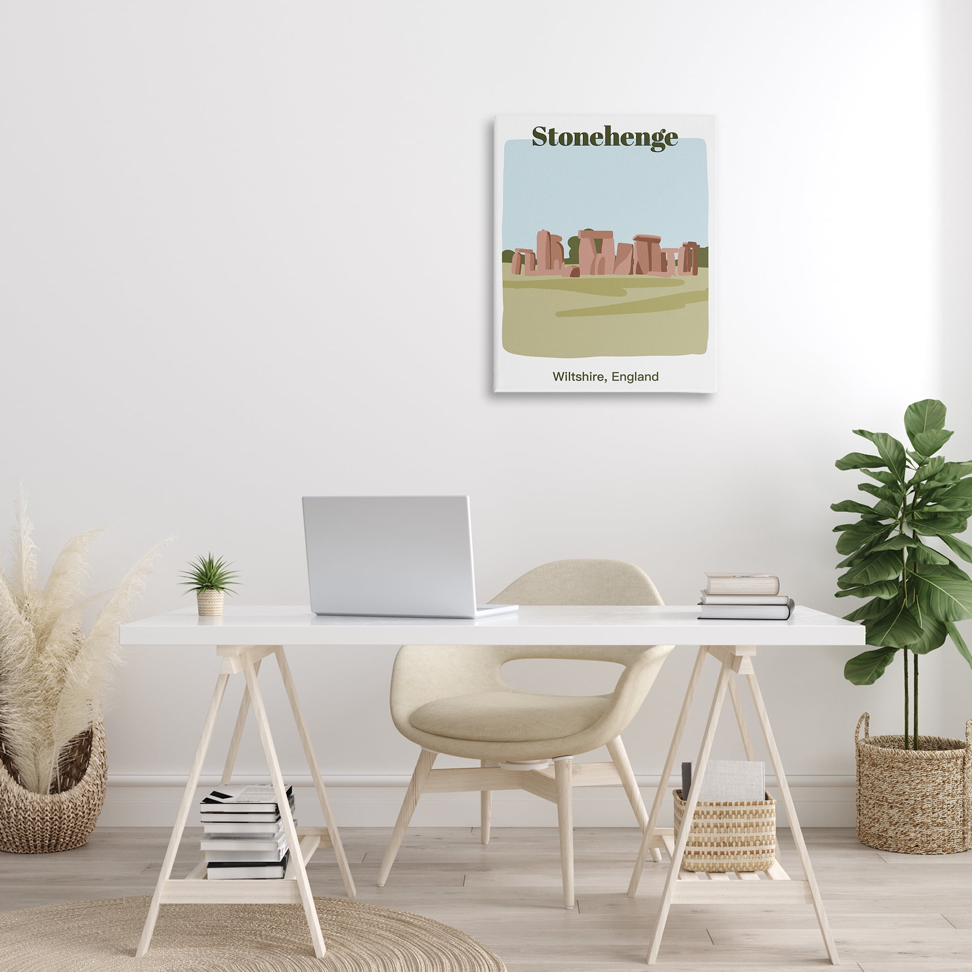 Stupell Industries Stonehenge Landmark Architecture Town & City Painting Gallery Wrapped Canvas Art Print Wall Art, 24 x 30