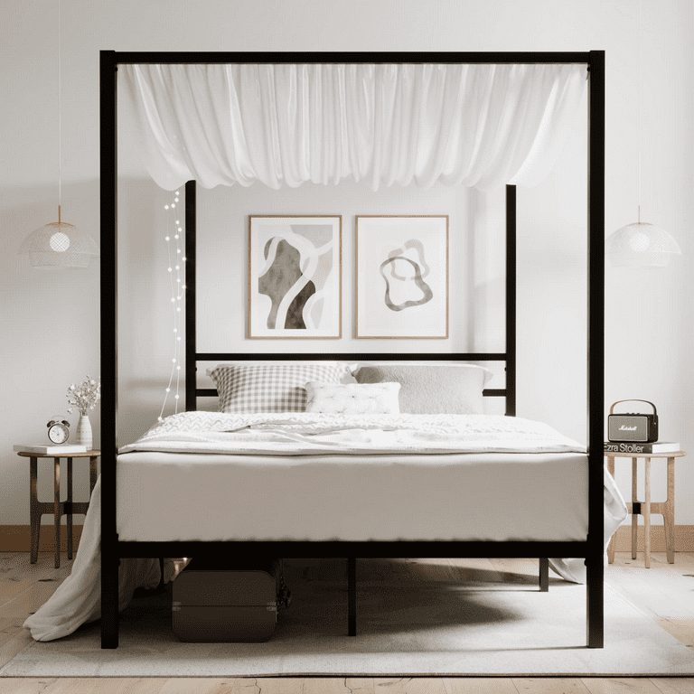 White Four Poster Bed Super King edu.svet.gob.gt