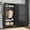 Black-71''H-Arc, variant on SteeLoong 71" Steel Wardrobe Cabinet, Metal Closet with Hanging Rod & Adjustable Shelves, Heavy Duty Storage Locker for Bedroom Office Garage