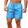 thumbnail image 2 of Casual Shorts for Men 2026 Summer Lightweight Elastic Waist Relaxed Fit Paisley Print Beach Shorts with Pockets, 2 of 8