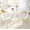 White Table + Gold&White Chairs, variant on 5-Piece Dining Table Set, 31.5" Round Tulip Pedestal Dining Table and 4 Ergonomically Designed PU Chairs, Dining Table Set for Kitchen, Living Room, Office
