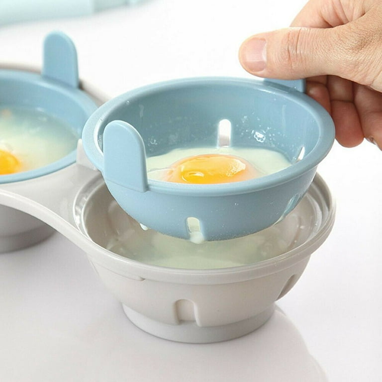 Microwave Double Cup Egg Cooker Steamer Perfect Eggs BEST