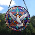 thumbnail image 7 of Dove & Star of David Stained Glass Suncatcher, Dove & Star of David Glass Suncatchers for Windows For Merry Christmas, 7 of 7