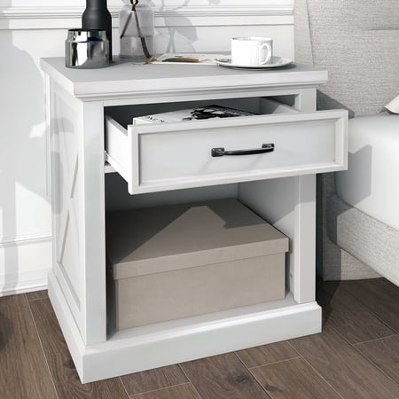 CLEARANCE! Modern Wooden Nightstand with Drawers Storage for Living Room/Bedroom  White