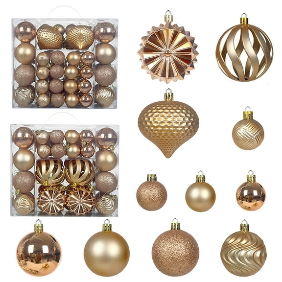 BAOPAI 48pcs Christmas Balls Colored Christmas Ornament Ball Set
