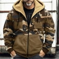 thumbnail image 5 of Men's Winter Camouflage Print Hooded Jacket, Fleece Lined Thickened Casual Trendy Zipper Coat for Hunting, Outdoor Adventures and Large Size Comfort in Fall and Winter,Army Green,2XL, 5 of 5