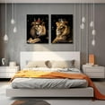 thumbnail image 5 of ZHONGYUTONG Lion and Lioness Canvas Wall Art 2 Pieces Lion King Couple with Gold Crown Poster Prints African Wild Animal Pictures for Office Decor (11.00" x 14.00" x 2PCS), 5 of 6