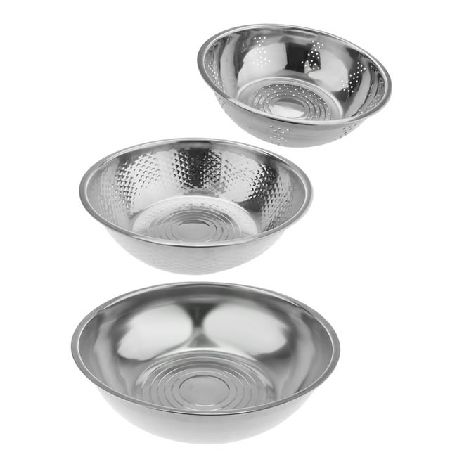 Colador de de material acero inoxidable de 3 piezas, colador de malla fina con de cocina para de 24 26 28cm plateado