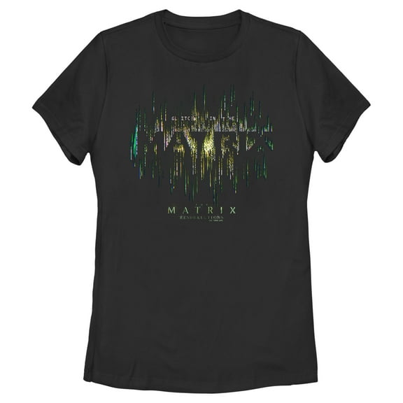 Women's The Matrix Resurrections Glitch in the Matrix  Graphic Tee Black Large