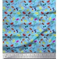 thumbnail image 1 of Soimoi Rayon Fabric Watermelon,Ice Cream & Cocktail Summer Designs Printed Fabric 1 Yard 56 Inch Wide, 1 of 3