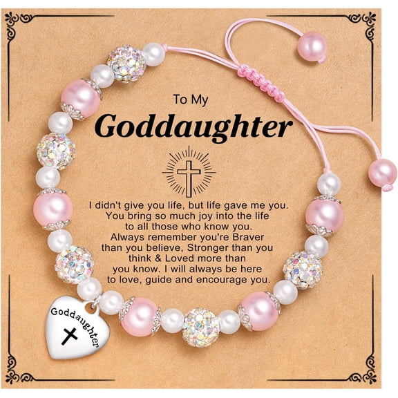 Goddaughter Gifts from Godmother Godfather Goddaughter Bracelet, Baptism First Communion Gifts Birthday Gifts for Goddaughter
