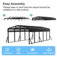 thumbnail image 4 of Sylviera 12x25ft Heavy-Duty Metal Carport, Outdoor Car Port Canopy with Reinforced Iron Frame, All-Weather Shelter for Cars, Trucks & Boats, Easy Assembly, 4 of 9