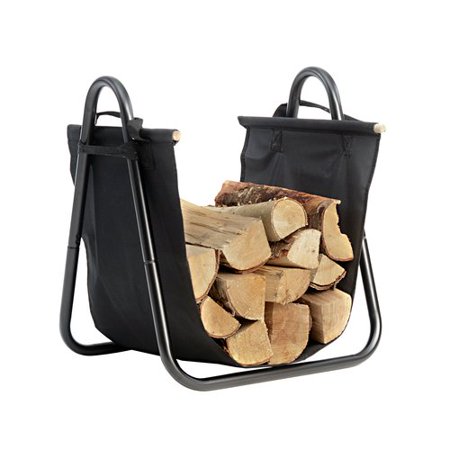 Hearth Accessories Log Holder with Canvas Carrier