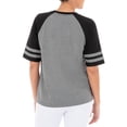 thumbnail image 2 of Athletic Works Women's Athleisure Raglan Short Sleeve Varsity Stripe Baseball T-Shirt, size S-XXL, 2 of 2