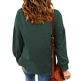 thumbnail image 5 of HUBERY Women Drawstring Heap Neck Long Sleeve Solid Color Pullover Top, 5 of 7