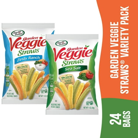 Sensible Portions Gluten-Free Garden Veggie Straws  Zesty Ranch & Sea Salt  1 oz Variety Mix (24 Count)