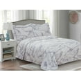thumbnail image 1 of Violet Linen French Marble Pattern, Luxury Ultra Soft 200 Thread Count Cotton Percale, White, Twin 48-inch, 6 Piece Duvet Set, Bedding Duvet Cover Set for Two Beds, 1 of 1