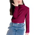 thumbnail image 2 of Otqutp Kids Casual Tops Boys and Girls Sweater Spring/Autumn High Neck Solid Long Sleeve Round Neck Top Party Birthday School, 2 of 9